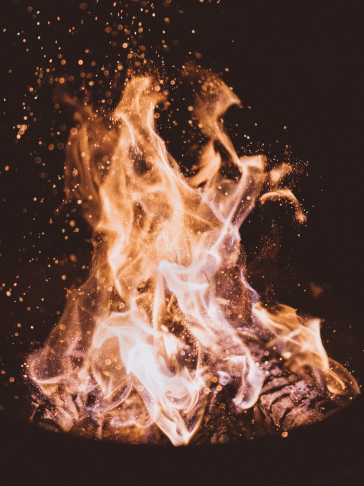 a closeup photo of a bonfire